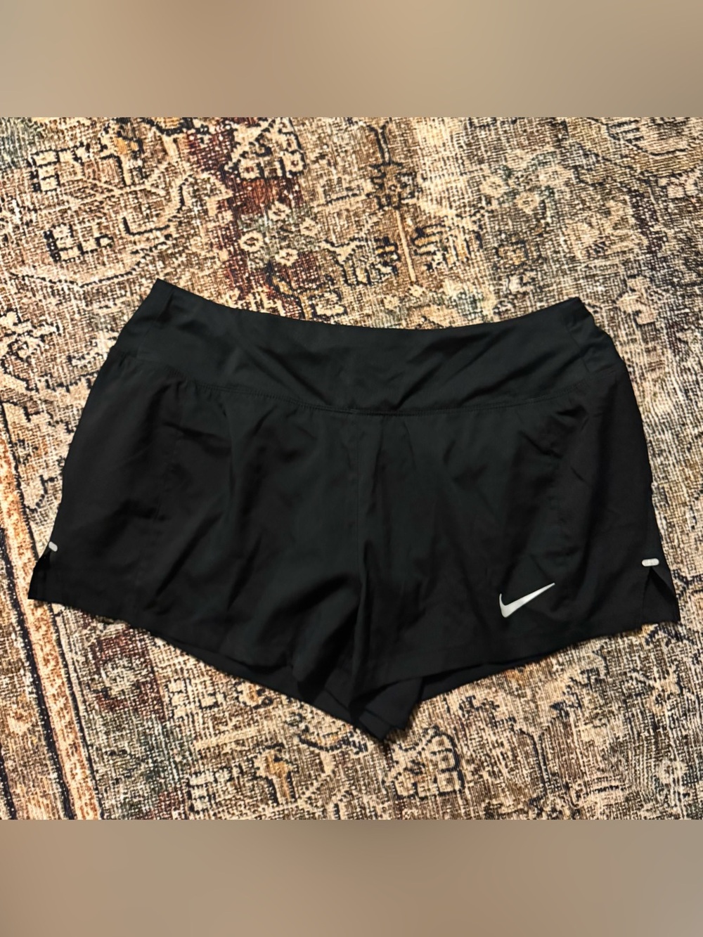 Nike Black Women's Athletic Running Shorts with Reflective Swoosh
